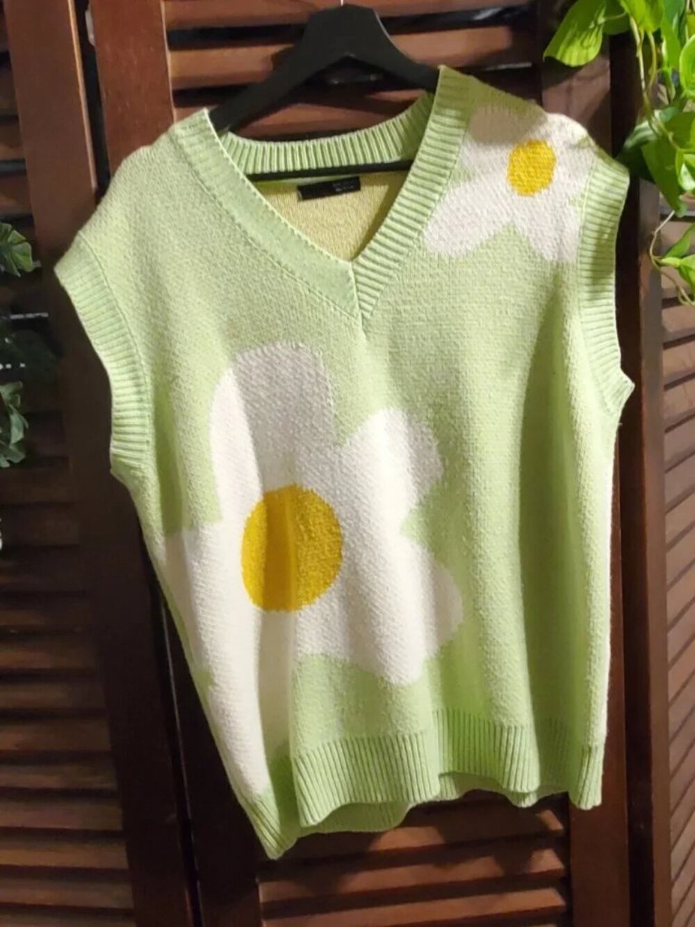 Mint & Yellow Floral Sweater Vest